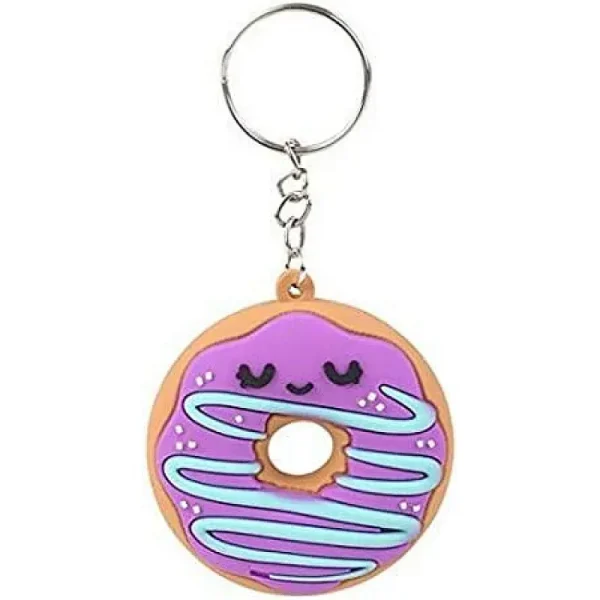 Candy Colors Keychain Donut Cartoon pvc rubber Keychain-2