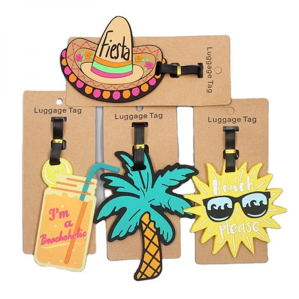 Id Card Waterproof bulk custom logo pvc rubber Silicone travel Luggage Tags-2