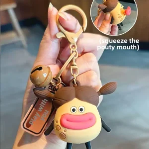 creative tudou jun sausage mouth keyring for stress relief
