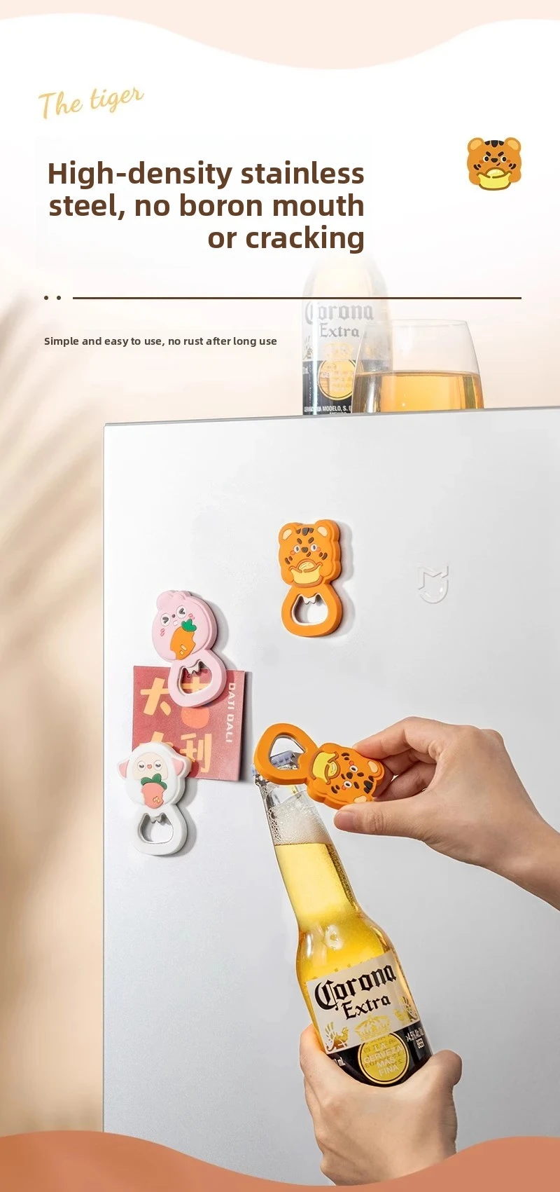 magnetic bottle opener cute cartoon fridge magnet