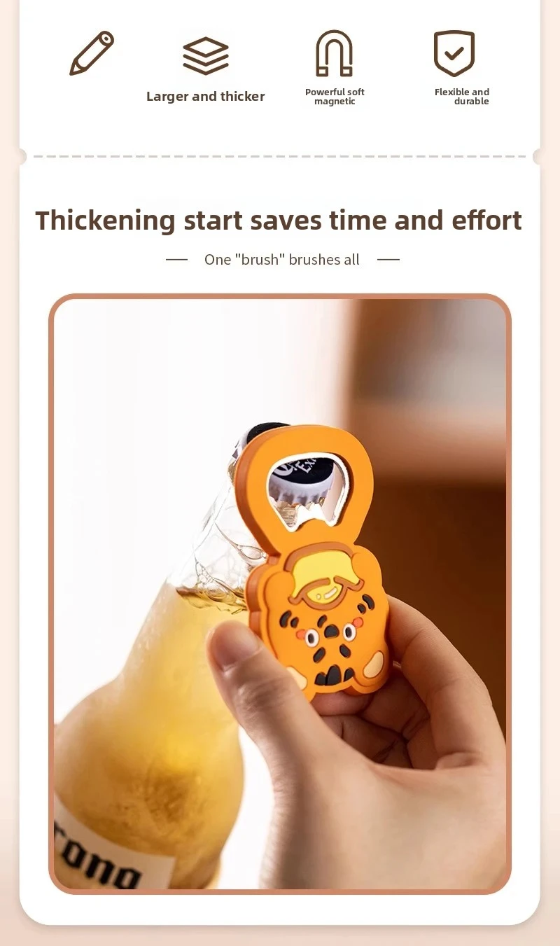 magnetic bottle opener cute cartoon fridge magnet