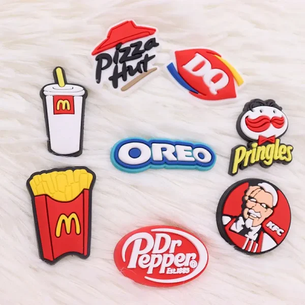 PVC Fridge Magnetic Sticker Food Pizza Coke Fries Burgers Refrigerator Magnets