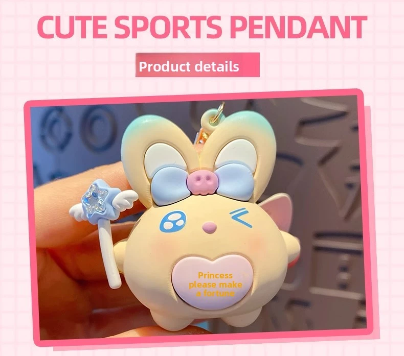 latest moji rabbit silicone keychain as keychains or bag hangers