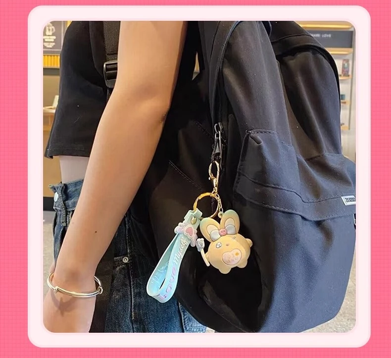 latest moji rabbit silicone keychain as keychains or bag hangers