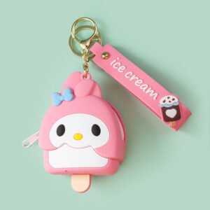 adorable rubber duck & chick cartoon silicone keychain purses for travel