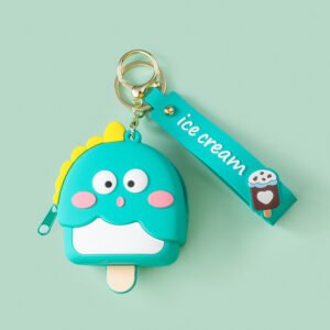 adorable rubber duck & chick cartoon silicone keychain purses for travel