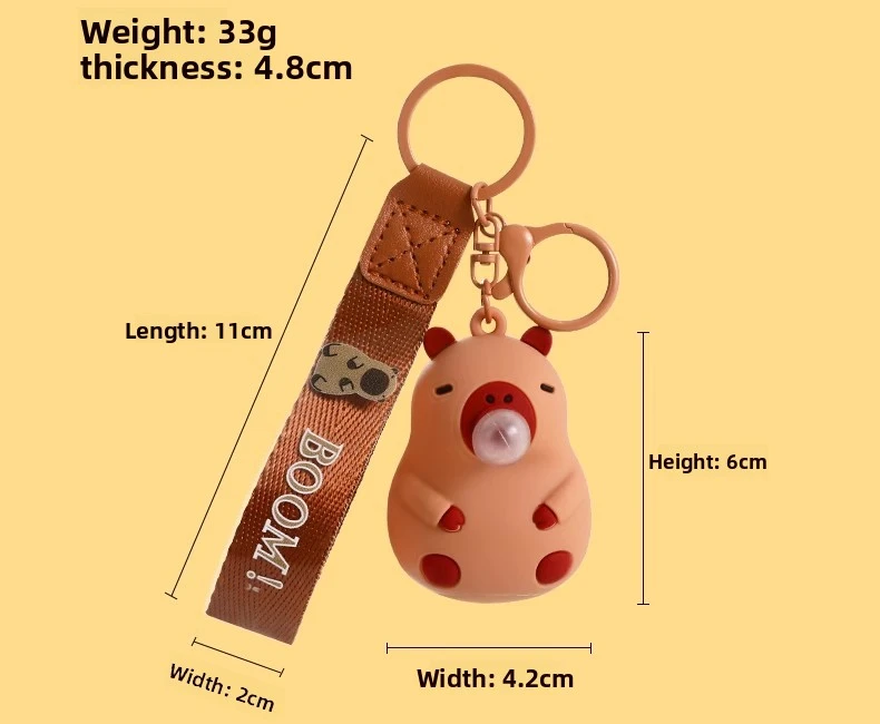 girls' favorite:soft pvc keychain as stress relief bubble blowing backpack accessory