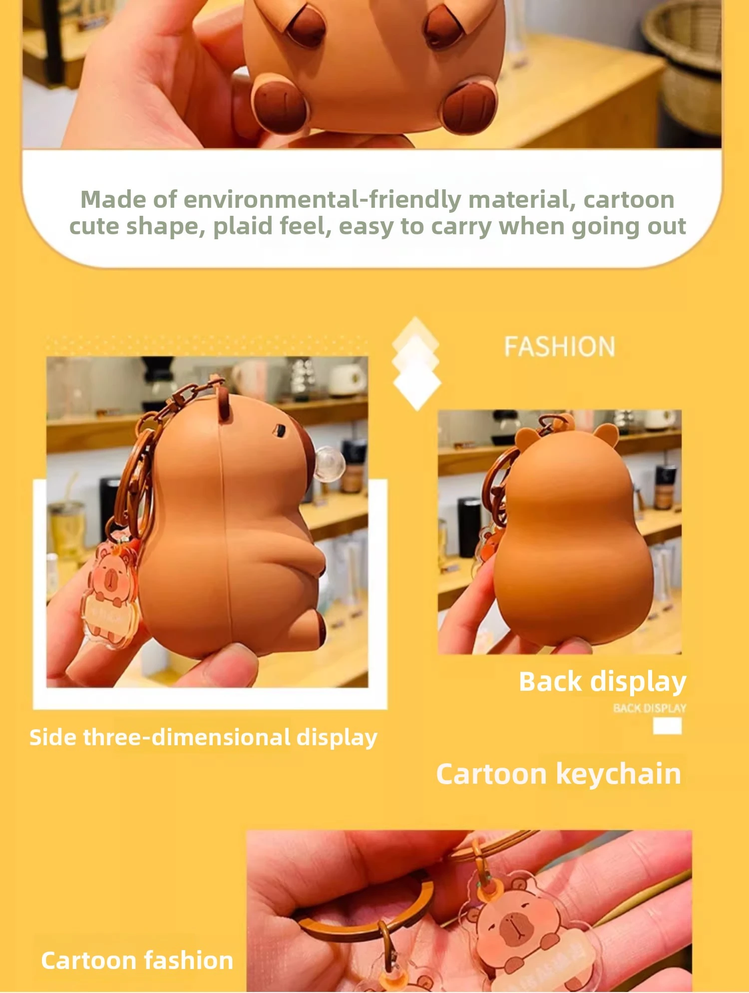 girls' favorite:soft pvc keychain as stress relief bubble blowing backpack accessory