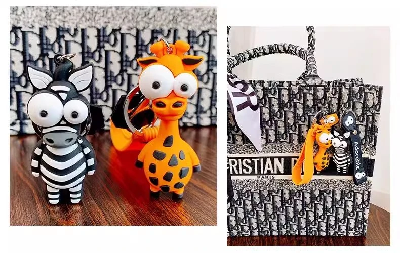 lucky charm animal keychains: adorable car key & schoolbag hangings
