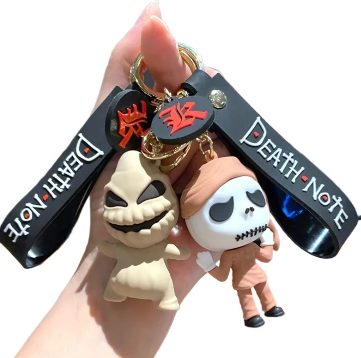 wholesale 3d pvc rubber jack and sally halloween keychains