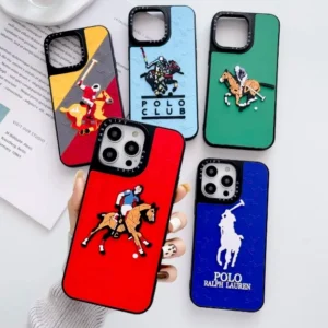 shock resistant 3d silicone phone case with lifelike polo scenes
