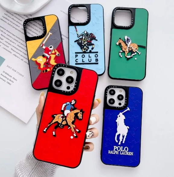 shock resistant 3d silicone phone case with lifelike polo scenes