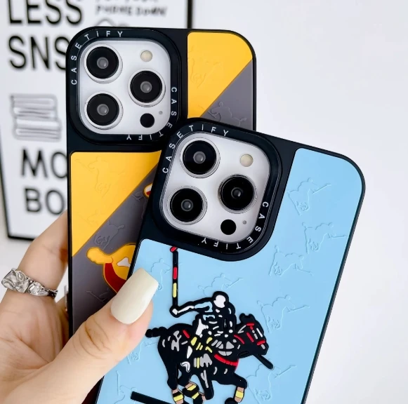 shock resistant 3d silicone phone case with lifelike polo scenes
