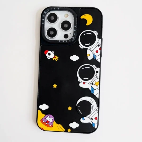 luxury 3d spaceman shockproof phone case for iphone protective retail gem