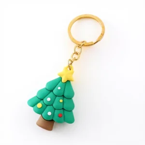 3d pvc soft rubber pendant accessory christmas key chains gift keyring