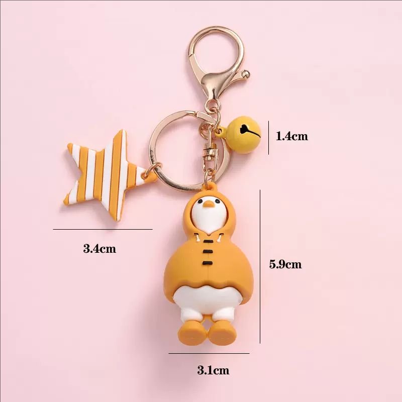 soft silicone cartoon duck promotional gift keychains
