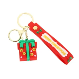 merry christmas keychains cartoon santa claus snowman custom keychain for new year decoration