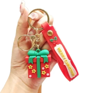 merry christmas keychains cartoon santa claus snowman custom keychain for new year decoration