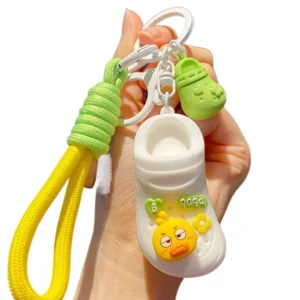 cute summer colorful shoes 3d beach hole shoes key rings