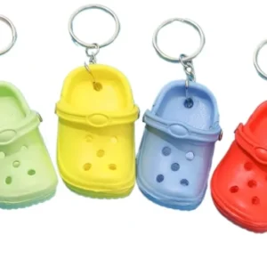 wholesale plastic silicon flip flops slipper keychain with mini shoe box 3d sandal keychain