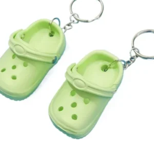 wholesale plastic silicon flip flops slipper keychain with mini shoe box 3d sandal keychain