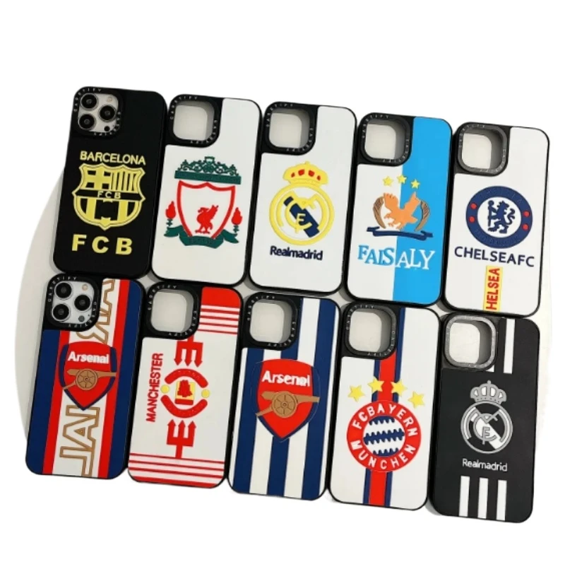 3d silicone anti drop rubber football team mobile phone case cover