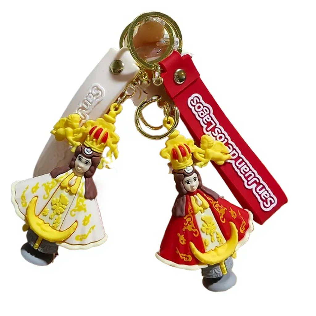 exquisite 3d design pvc rubber silicone jesus keychains