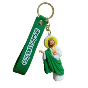exquisite 3d design pvc rubber silicone jesus keychains