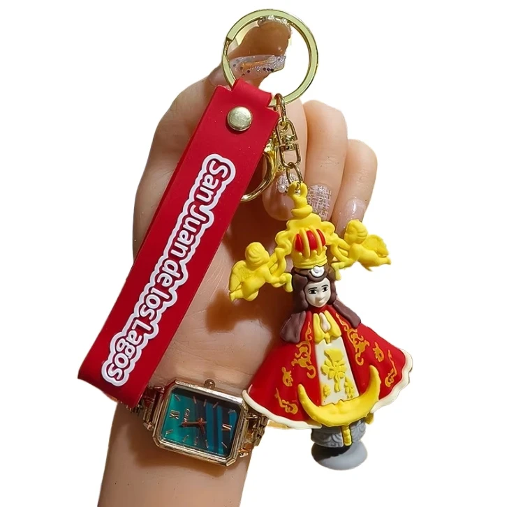 exquisite 3d design pvc rubber silicone jesus keychains