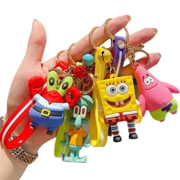 creative cartoon key chain custom rubber cute couple bag pendant