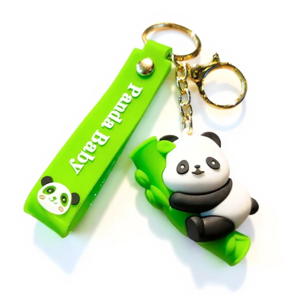 cute panda key chains as keychain charms and school bag pendants