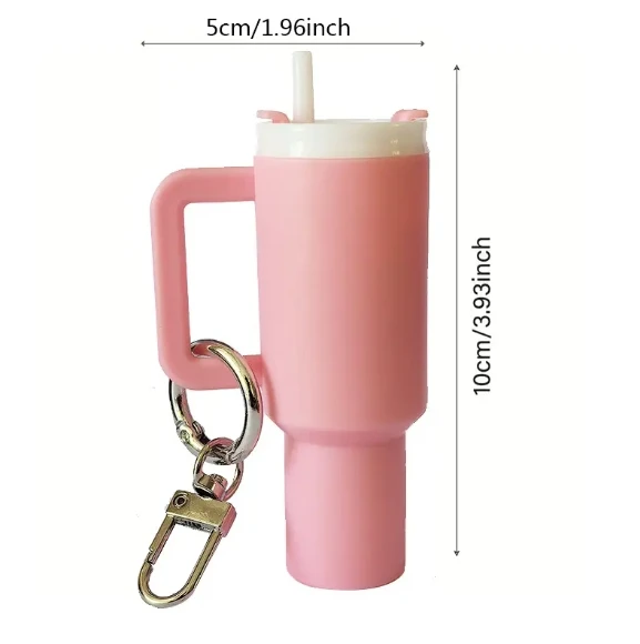 multi purpose pvc cup shaped keychain with lipstick holder backpack key ring