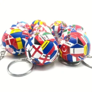 pvc soccer keychain mini football pendant keychain
