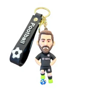 wholesale 3d uv printed football star cartoon keychains in soft pvc for personalized jersey & backpack gifts “football star cartoon keychains