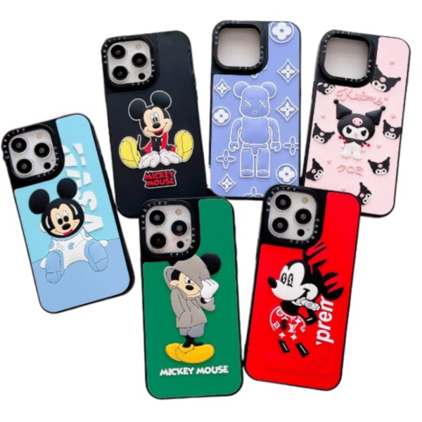 3d cartoon adorned silicone protective cover for iphone