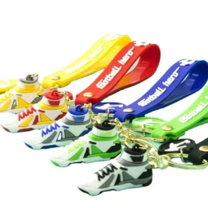 popular 3d sneaker keychain mini sport shoes keyring pvc silicone football cute keychains