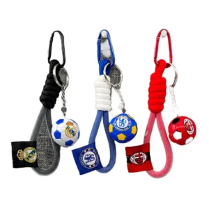 sport football club keychain inspirational pvc material 3d key chain football keychain for kids bag charm soccer gifts key chain