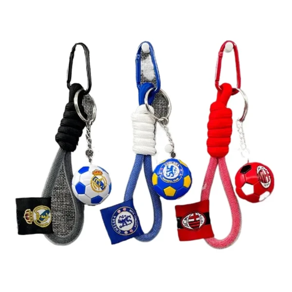 sport football club keychain inspirational pvc material 3d key chain football keychain for kids bag charm soccer gifts key chain