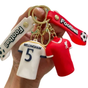 pvc football jersey keychain pvc ac milan paris pendant key rings #5