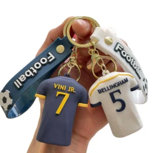 pvc football jersey keychain pvc ac milan paris pendant key rings #5