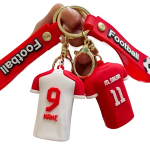 pvc football jersey keychain pvc ac milan paris pendant key rings #5