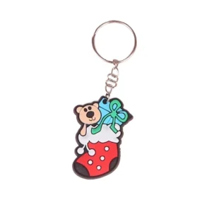 wholesale custom pvc christmas keychain promotional santa keychain christmas tree keychain for gifts