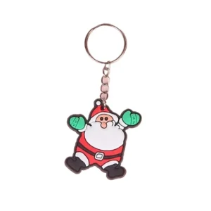 wholesale custom pvc christmas keychain promotional santa keychain christmas tree keychain for gifts