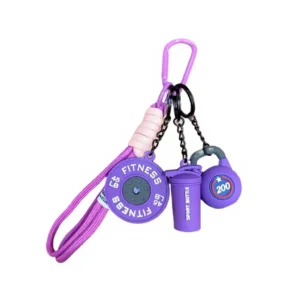 wholesales fitness pvc soft souvenir rubber keychain gift gym keyrings