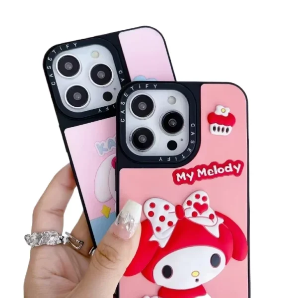 3d cartoon adorned silicone protective cover for iphone #2