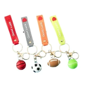sport football club keychain inspirational pvc material 3d key chain football keychain for kids bag charm soccer gifts key chain