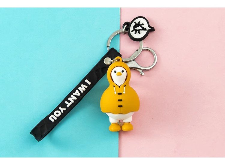 soft silicone cartoon duck promotional gift keychains