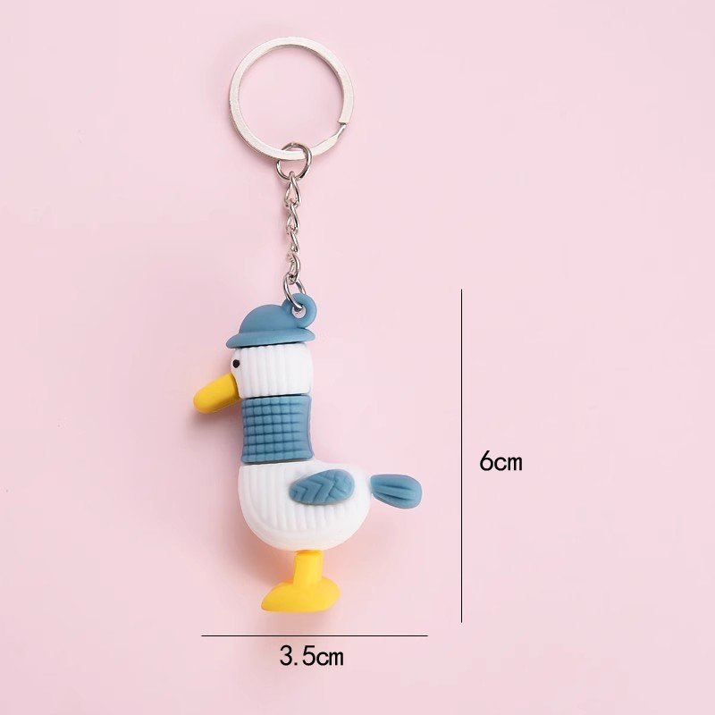 soft silicone cartoon duck promotional gift keychains