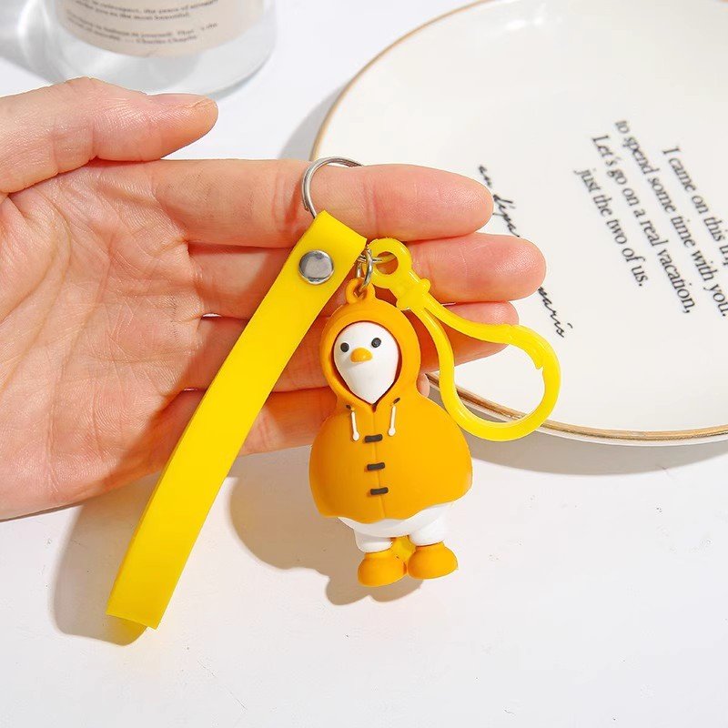 soft silicone cartoon duck promotional gift keychains