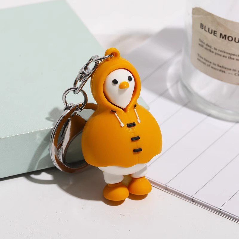 soft silicone cartoon duck promotional gift keychains
